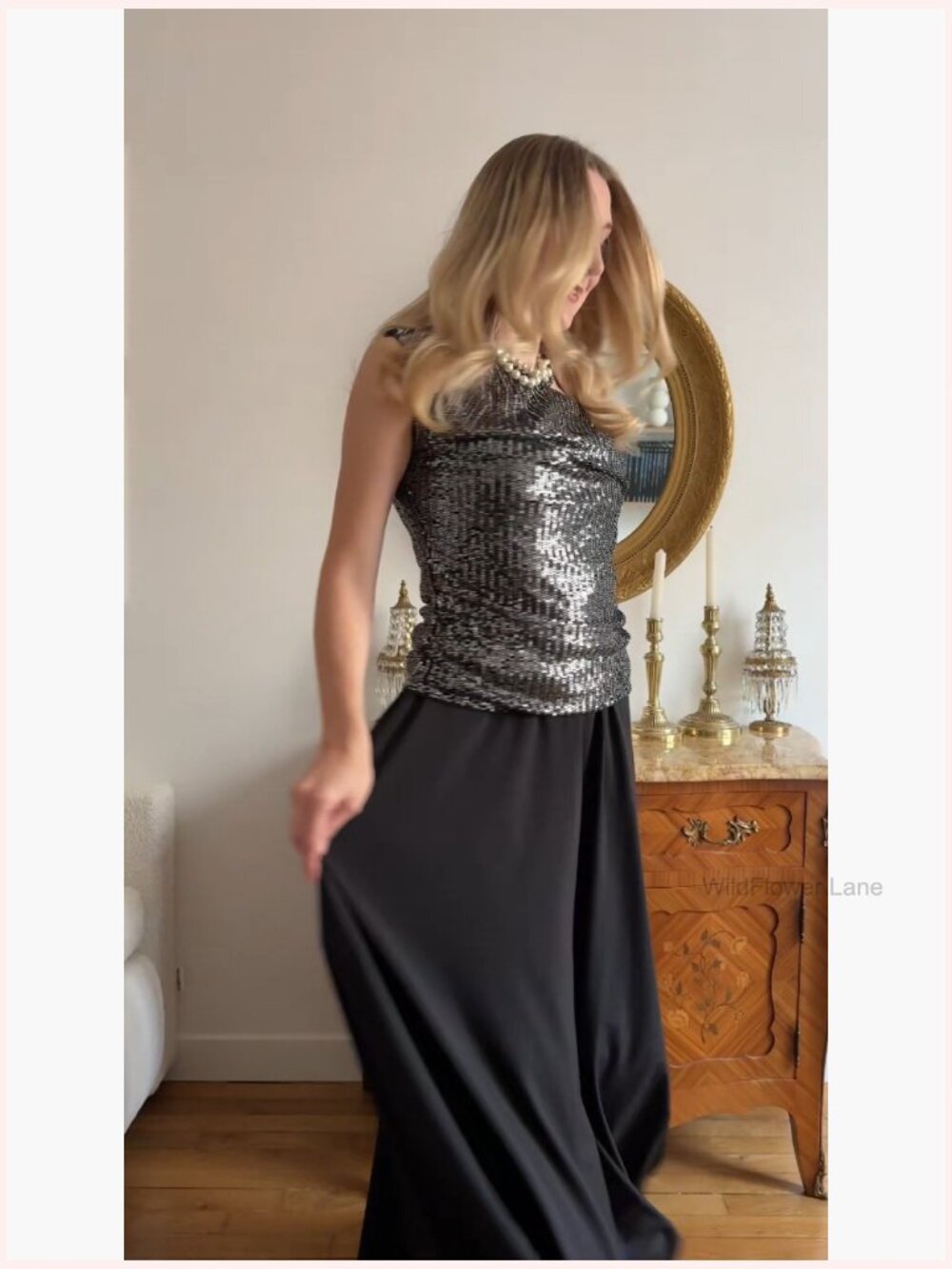 One Shoulder Sequin Sparkly Top Ruched Asymmetrical Glitter Party Shirt Slimming - Picture 5 of 7